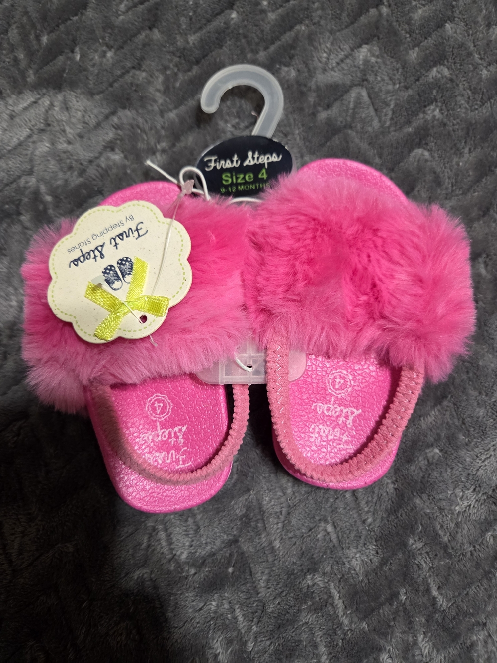First Steps Plush Pink Fuzzy Kids Shoes